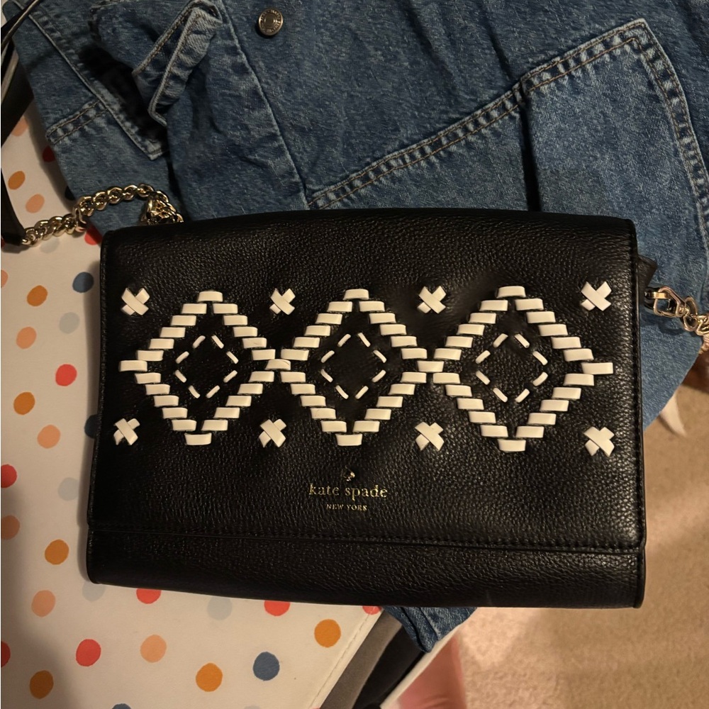 Kate Spade Black and White Crossbody Bag